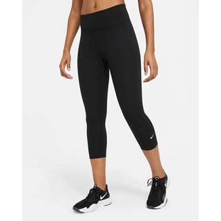 W NIKE ONE TIGHT MR CPRI 2.0 BLACK/WHITE